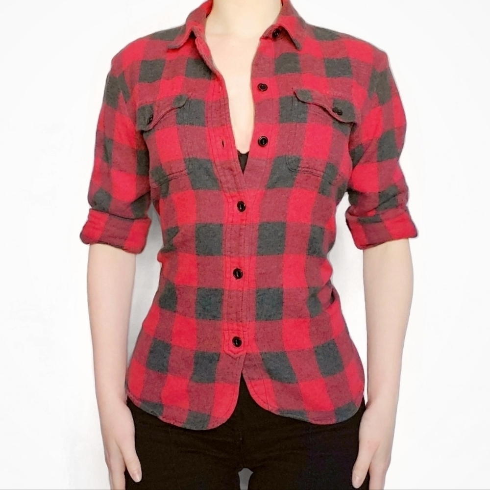 Madewell Red & Black Plaid Checkered Shirt